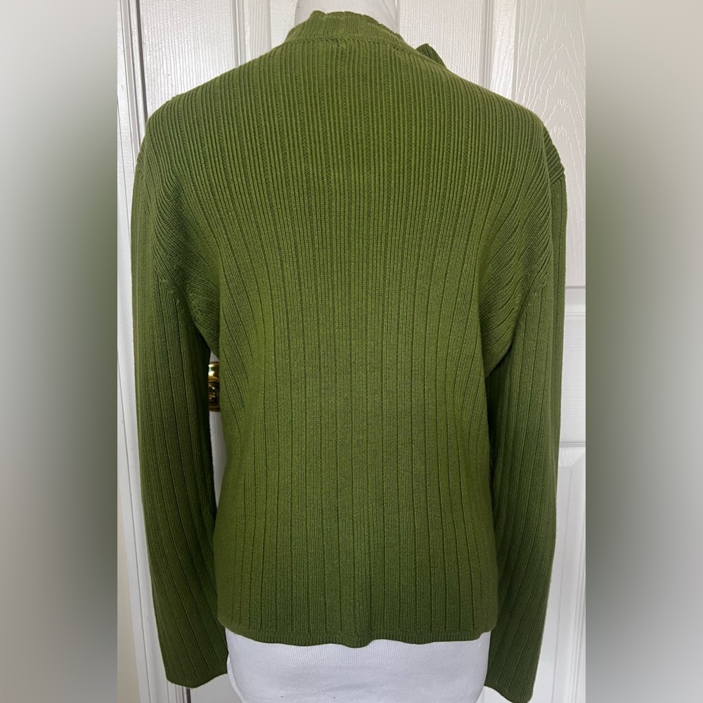 Designers Originals Sz PL Rib knit pullover Sweater designer buttons Green - Picture 3 of 11